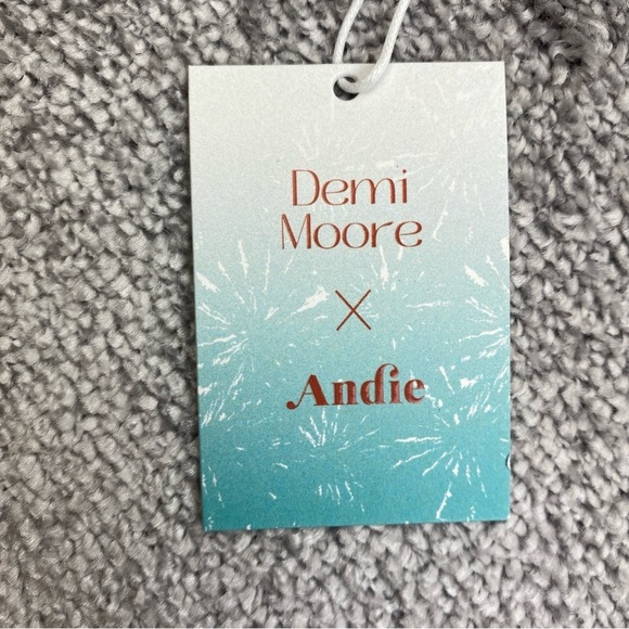 Demi Moore X Andie The Tropez Top Medium Black Triangle Bikini Swim AT255-BLK - Picture 11 of 12